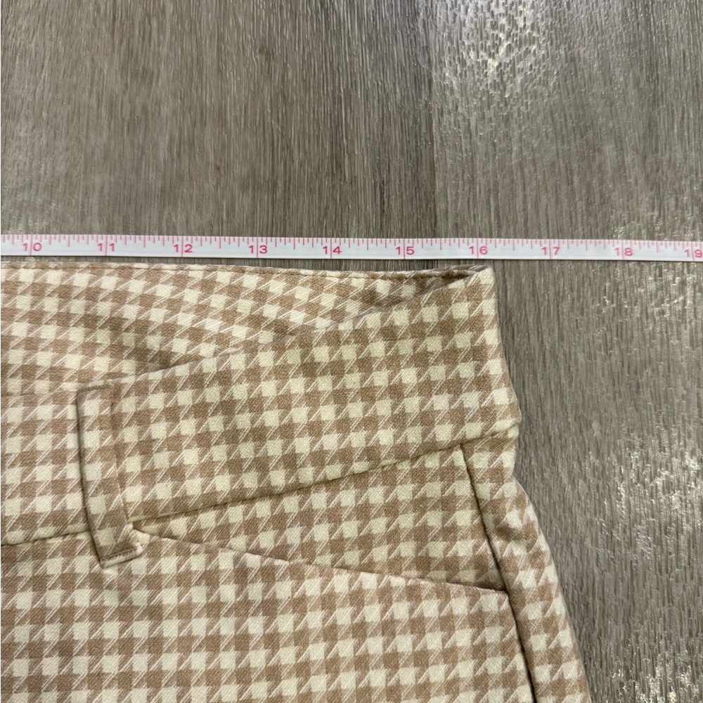 Old Navy Pants Women Size 12 Beige Houndstooth Pixie High Rise Skinny Trousers - Picture 8 of 12